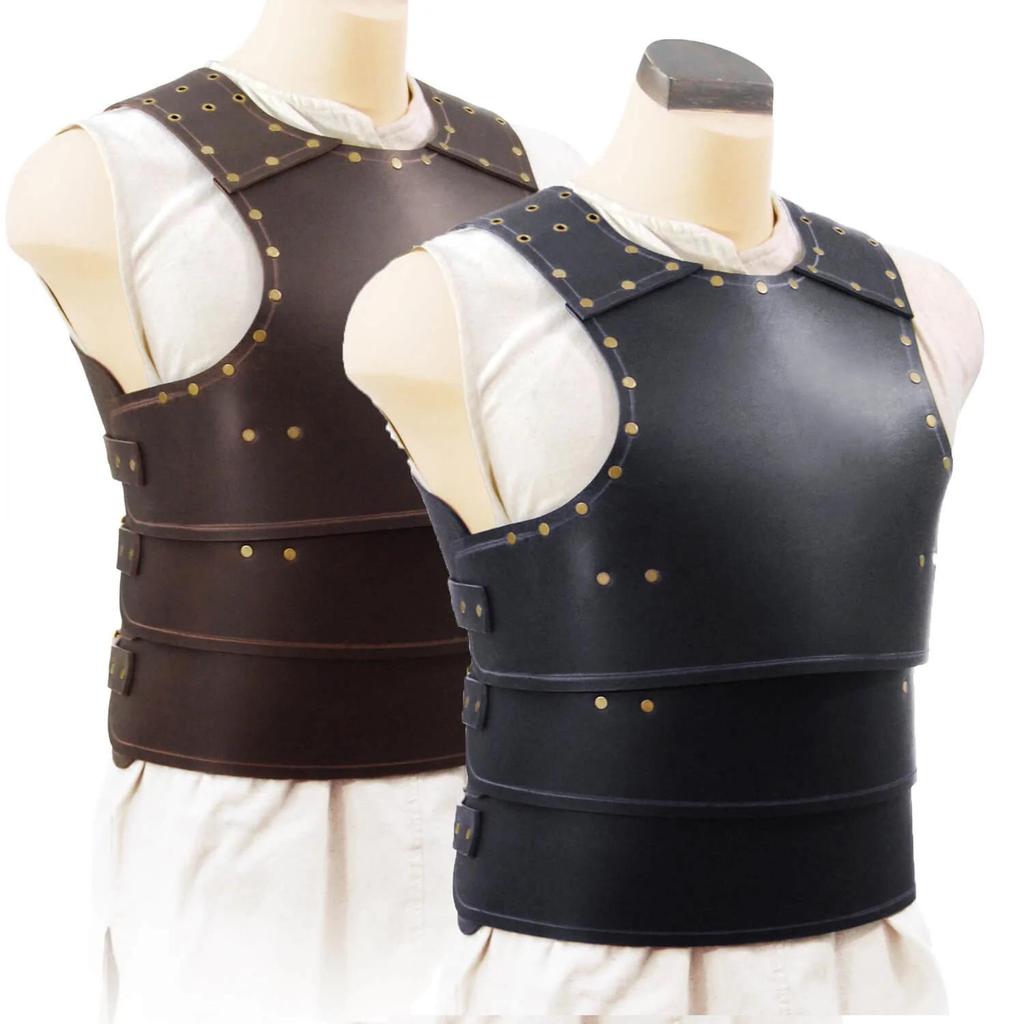 Średniowieczna skórzana zbroja kamizelka Gladiator Samuraj Cosplay Sprzęt ochronny
