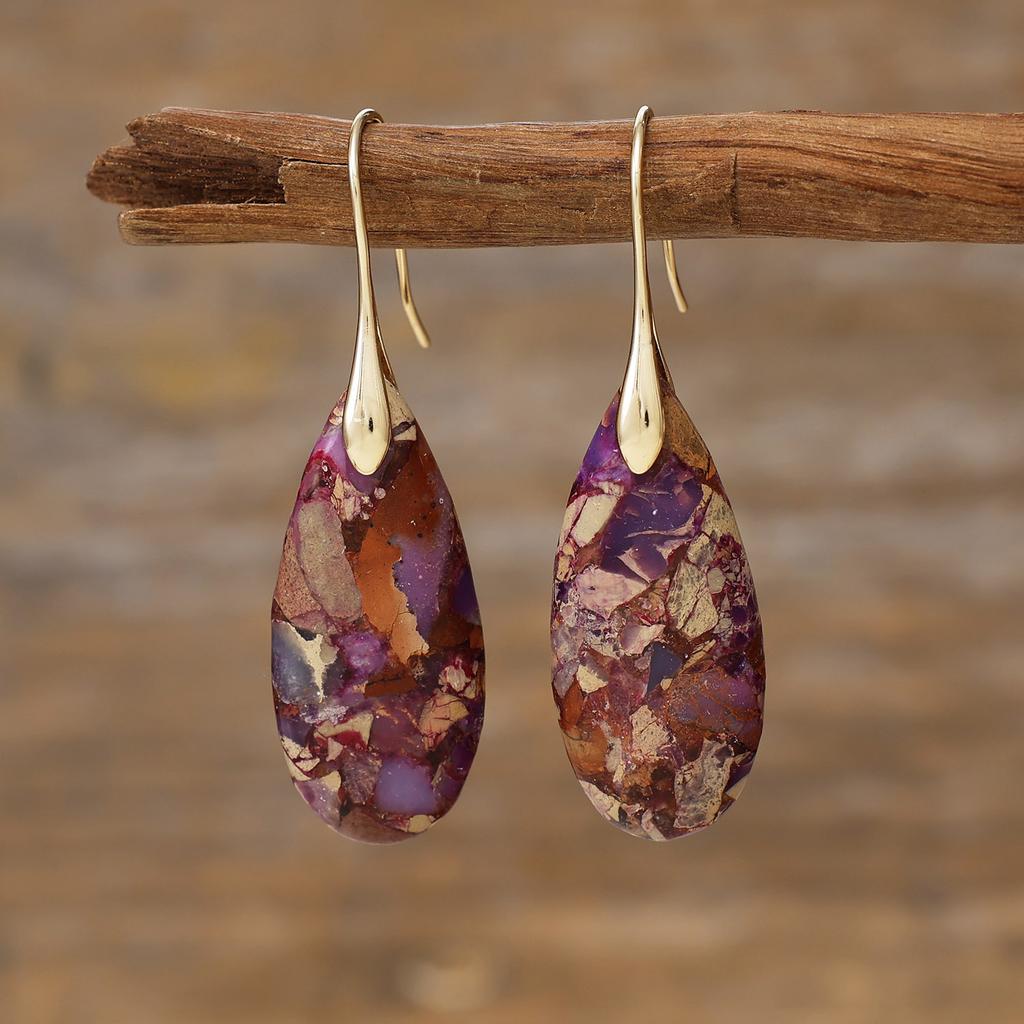 Premium Bohemian Emperor Stone Drop Pendant Earrings Popular I Jewelry Jewelry