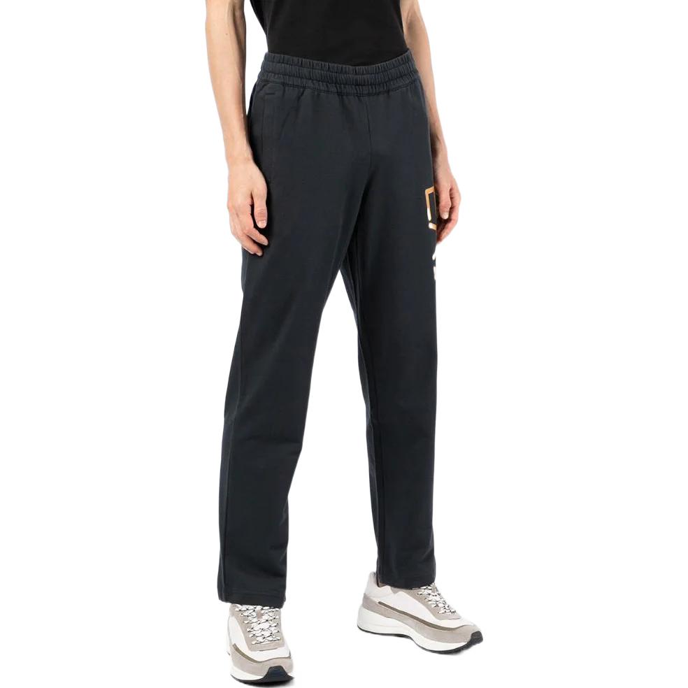 Emporio Armani SS22 EA7 Series Solid Color Logo Print Elastic Waist Straight Leg Sports Pants Men Pants Black 8NPPC2-PJ05Z-1583