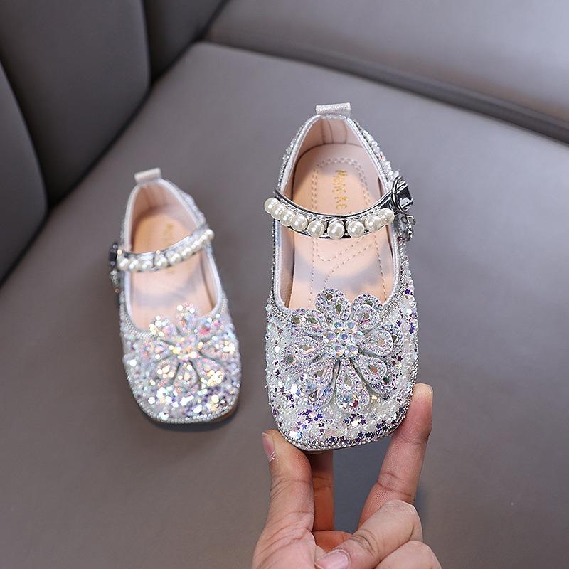 Autumn new style ladylike baby girl children's princess rhinestone single shoes leather shoes dance performance shoes