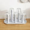 Escurridor de Tazas de Plástico de 6 Ranuras con Bandeja de Goteo Organizador de Encimera Ahorra Espacio para Tazas Vasos Estante de Almacenamiento de Cocina Libre de BPA