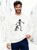 Men's Skull and Cat Pattern Casual Crew Neck Sweatshirt