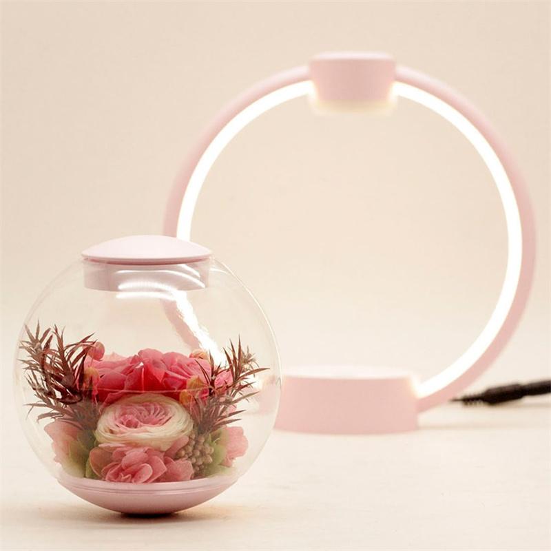 Magnetic Levitating Preserved Flower with Aluminum Base, 360° Free Rotation, Home Decoration Birthday Gift Valentine's Day Gift