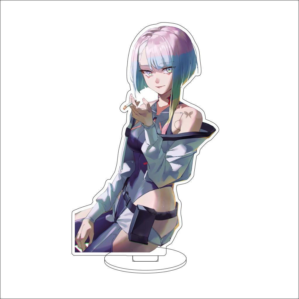16CM Anime Cyberpunk Cosplay Acryl-Ständer Ornamente David Martinez Rebecca Figur Ständer Halloween Geschenke