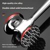 Meat Tenderizer Hammer, Zinc Alloy Solid Double-Sided Mallet with Stainless Steel Finish & Non-Slip Handle for Pounding