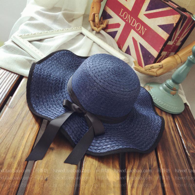 Koreańska wersja składany plażowy nowy kapelusz z szerokim rondem damski letni wszechstronny słomkowy pleciony letni ochrona przeciwsłoneczna cień kapelusz słomkowy dla rodziców i dzieci