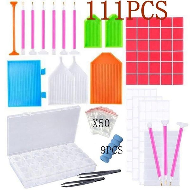 54/74/75/111Pcs 5D Diamond Painting Tool Accessories Diy Cross Stitch Tool Kit