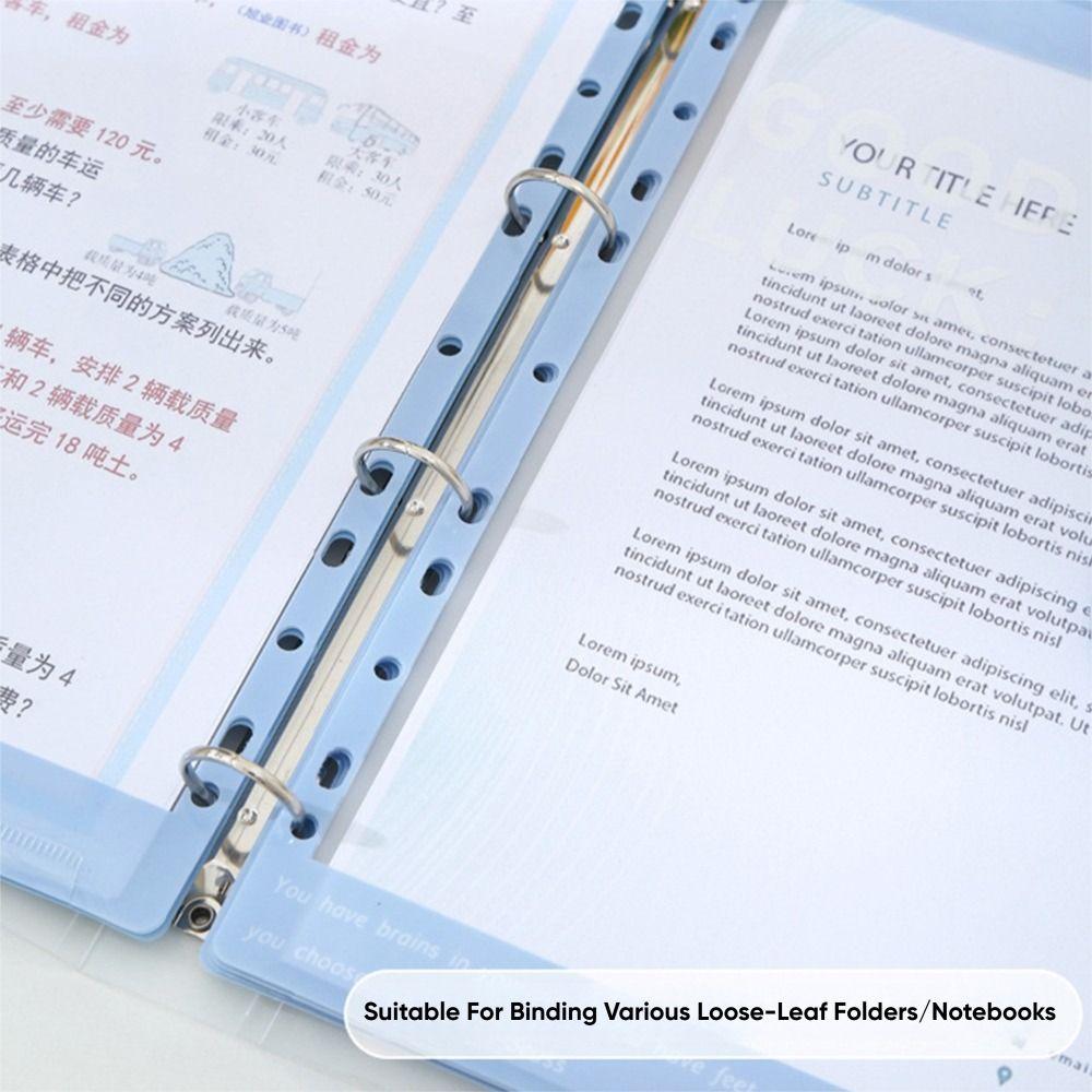Simple Loose Leaf A4 File Folder 11-Hole Students Stationery Data Book Transparent File Bag School Office