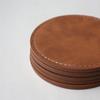 Home Decor Waterproof Faux Leather Cup Coaster Heat Resistant Circular Round Cup Pads Insulation Mat Bar Counter