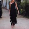  Spring/Summer Asymmetric Tassel Evening Dress - European & American Fashion