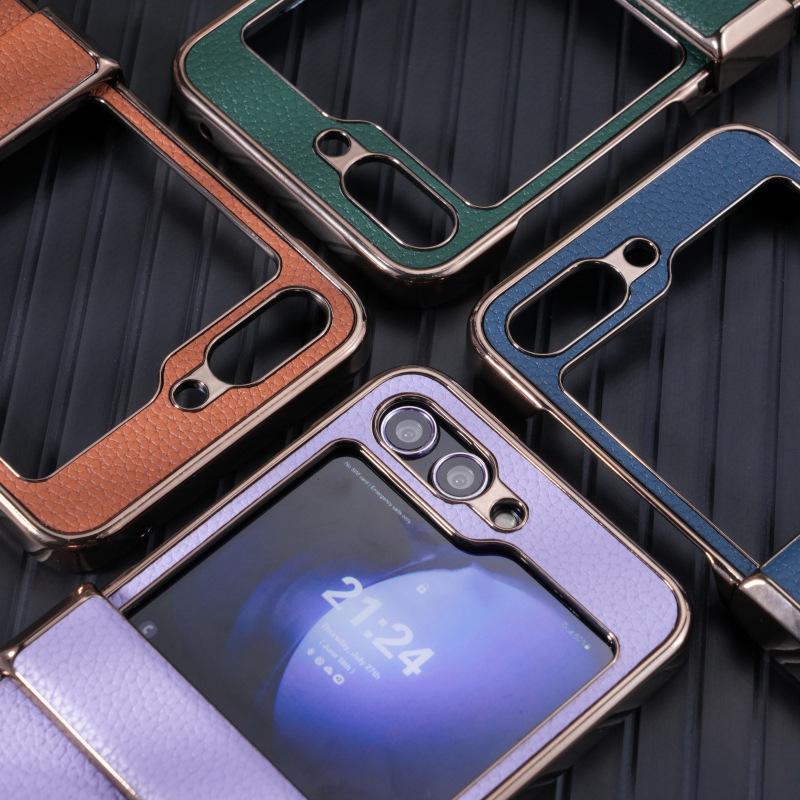 Premium Lychee Leather Texture Magnetic Case for Samsung Z-Flip7 & Z-Flip6 - Anti-Drop Folding Protection