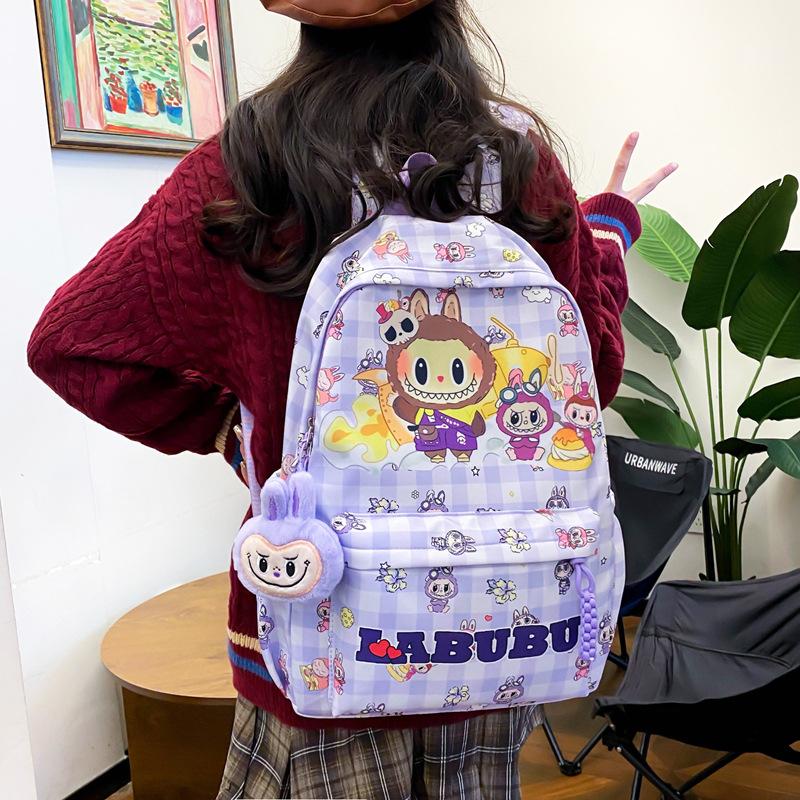 School bag female primary and secondary school students cartoon large capacity backpack fashionable cute student lightweight versatile backpack