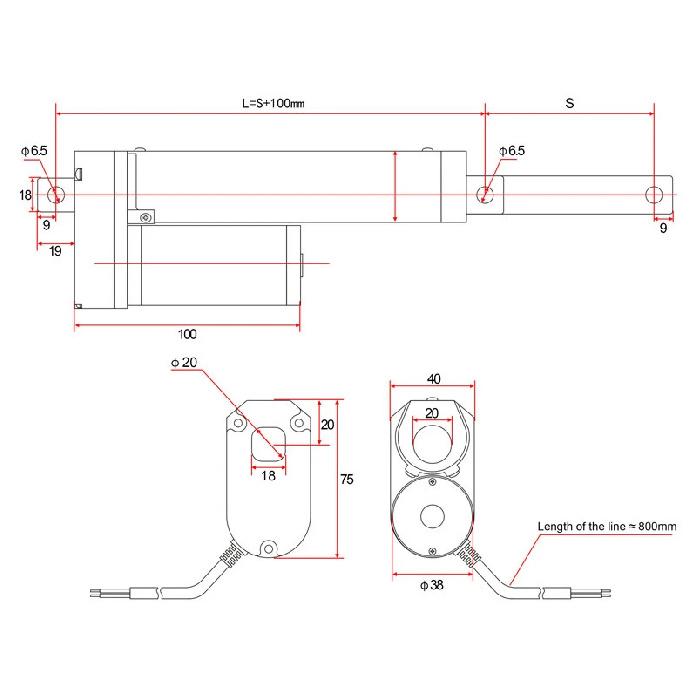Linear Actuator 12V 24V 50mm 100mm 150mm Stroke Linear Drive Electric Motor Linear Motor Controller 50/100/300/500/700/2000N