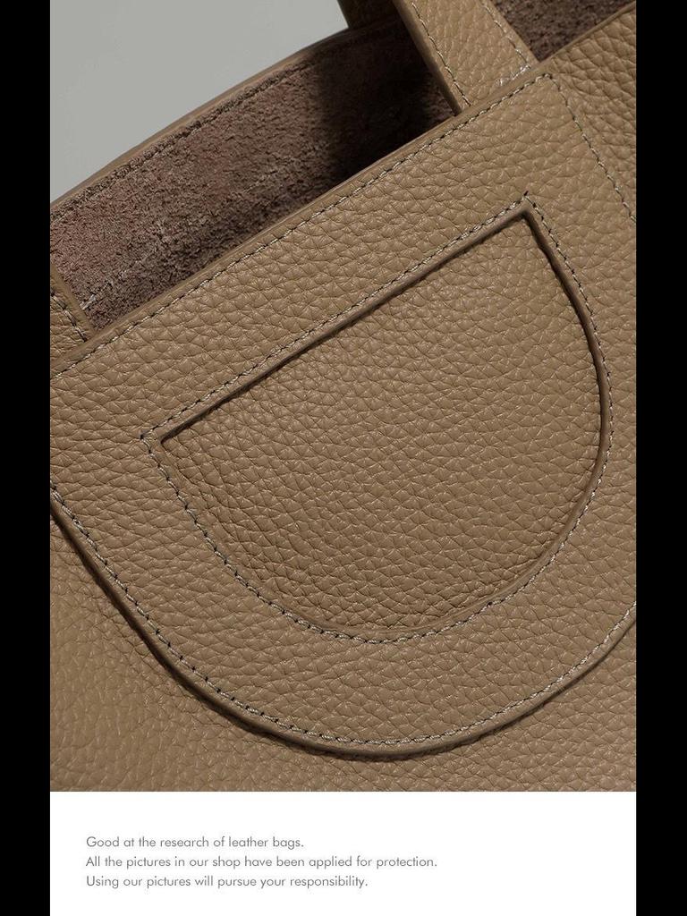 2023 Genuine Leather Pig Nose Bucket Bag - Handheld, Shoulder, Messenger, Large Capacity