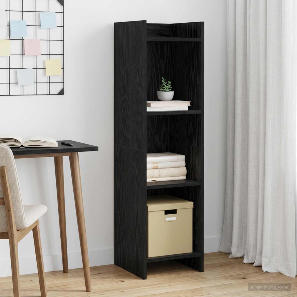 Bookshelf Black Oak 30 x 30 x 111 cm Engineered Wood