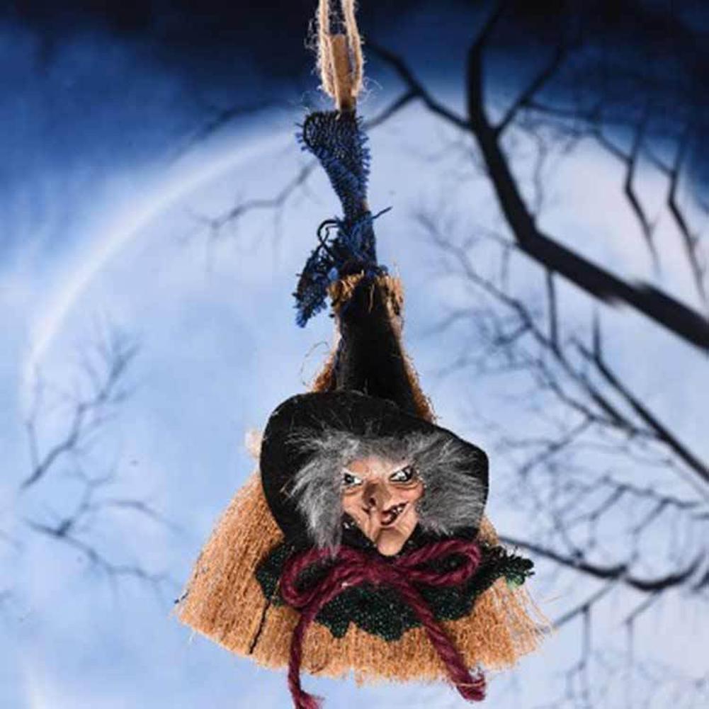Halloween Broom Witch Decoration Creepy Day Festival Decoration For Bar Haunted House Party Desktop Witch Ornament Home Decor Supplies