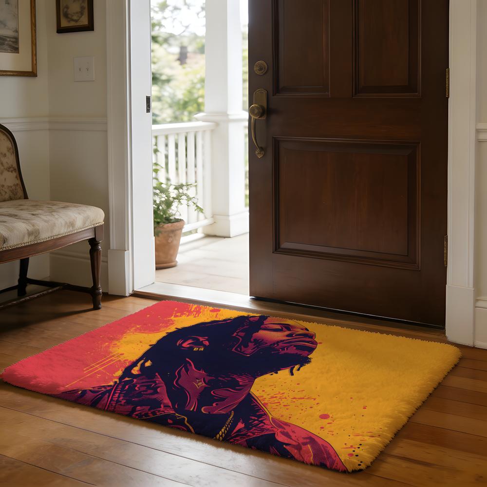 Rapper TTravis SScott Floor Mat Soft Flannel Absorbent Mat Non-Slip Rug Home Bedroom Bathroom