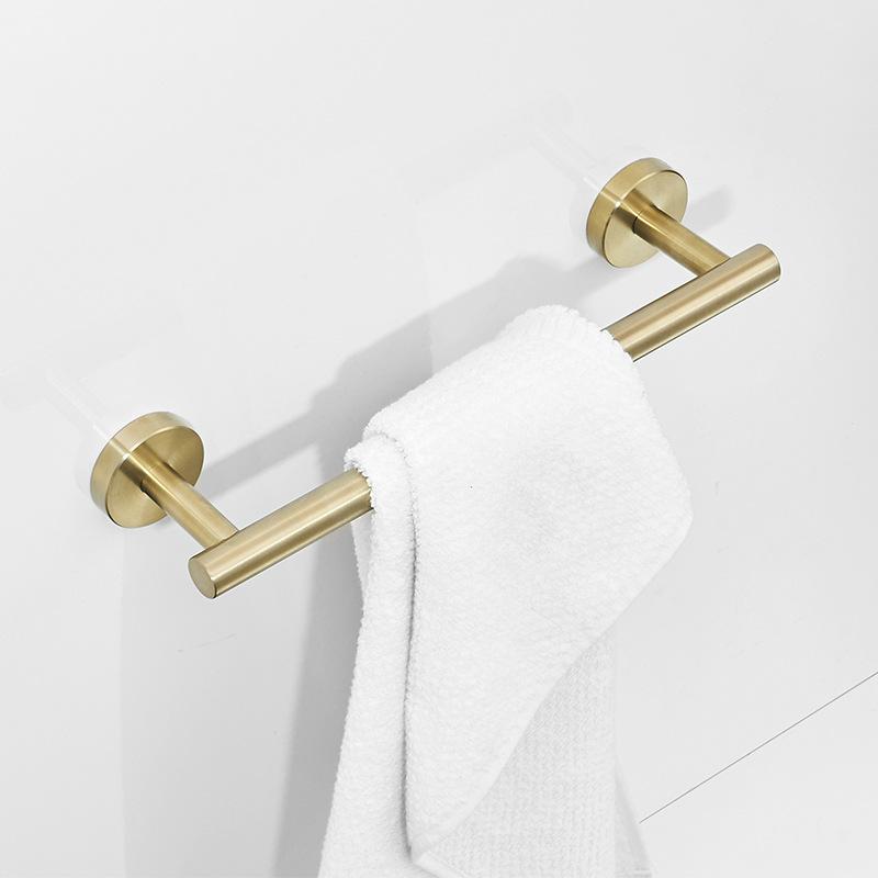 304 Stainless Steel Black Towel Rack 3-Piece Set Bathroom Towel Ring Tissue Hook Single Coat Hook
