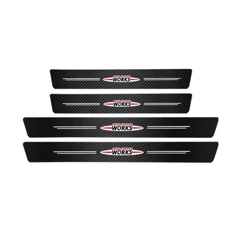 4/5PCS Auto Door Pedal Carbon Fiber threshold Strip Scratch Resistant Sticker For BMW X1 X2 X3 X5 X4 X6 X7 iX3 F20 F10 F07 E70 E