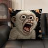 2D Scream Tiere Retro Kissenbezug Natürlicher Leinen Bio-Stoff Beidseitiger Druck Sofa Heimdekor Geschenk Kissenhülle