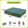 Elevated Flocked Inflatable Mattress with Built-in Pump and Moisture-Proof Pad
