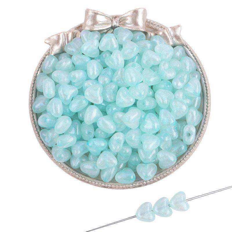 Iridescent Acrylic Pentagram & Peach Heart Beads for DIY Jewelry Making