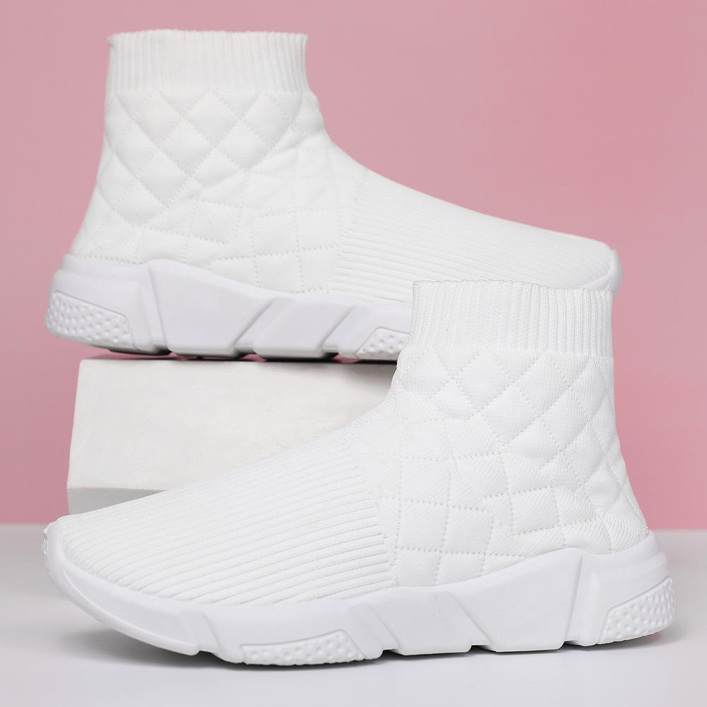 Freizeitschuhe neue High-Top-Paar-Schuhe bequeme weiche Sohle Fly-Weave atmungsaktive Socken-Schuhe