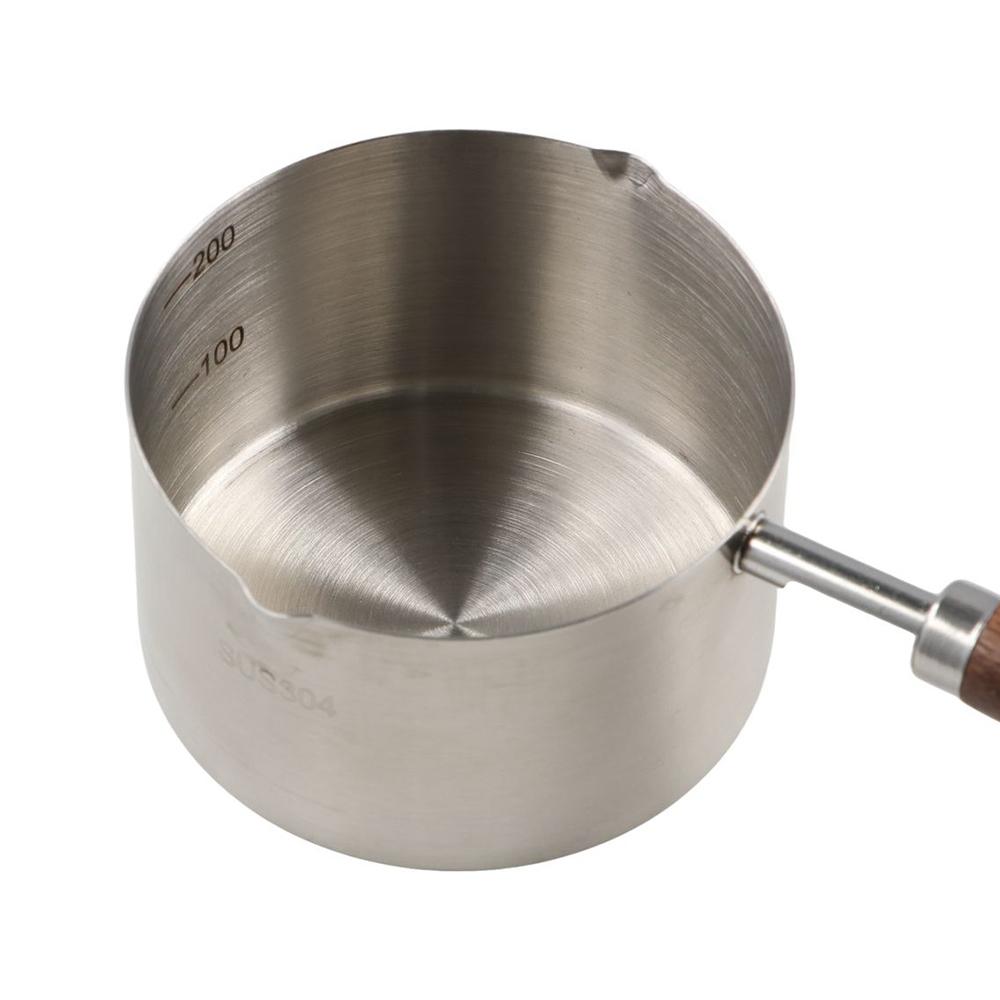 With Scale Milk Pan Wooden Handle Small Sauce Pan Dripping Sauce Pot Oil Pot  Chocolate