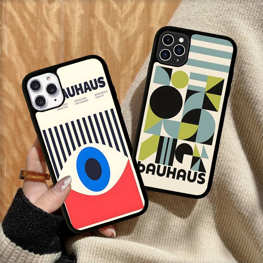 Abstract B-Bauhaus Geometric Art Phone Case For IPhone 17 16 15 14 13 Plus 12 11 Pro Max PC+TPU Cases Back Cover