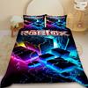 Cartoon Avat R-RobloxeS Bedding Set 2/3Pcs Duvet Cover with Pillowcases Comforter Cover for Kids Boys Bedroom Decor Queen 2/3pcs