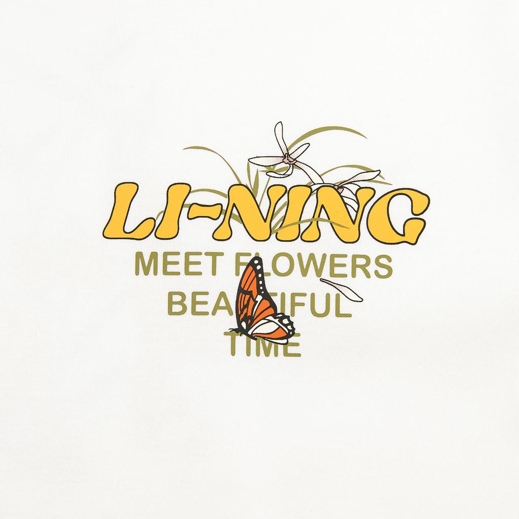 Li Ning Sports Lifestyle Series Pullover Round Neck Letter Pattern Couple T-Shirt Unisex Tops ATSW371-5