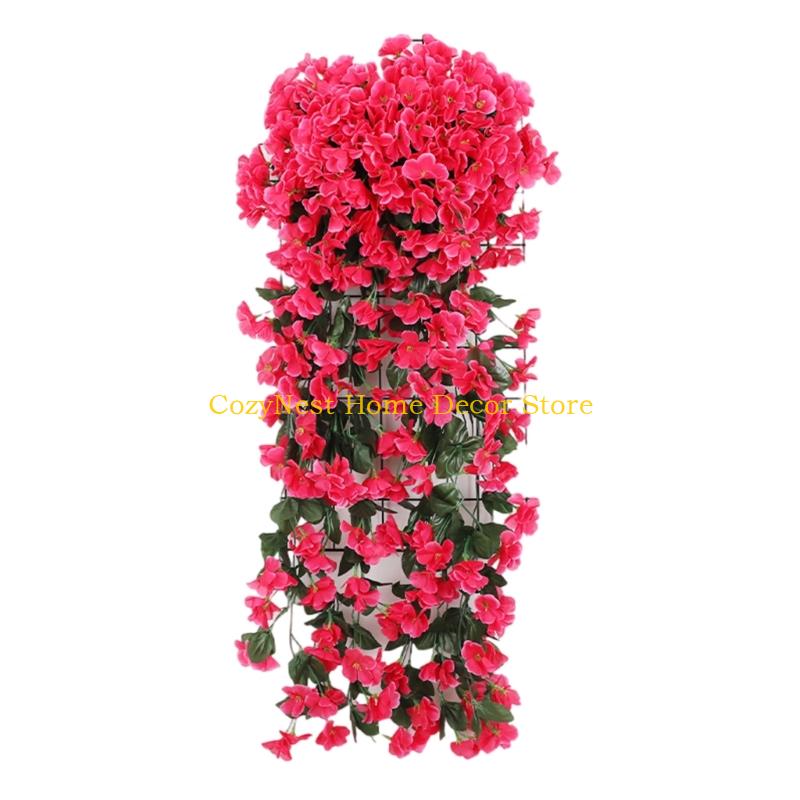 

92MF Realistic Violets Plastic Flower Wall Hanging Floral Perfect For Indoor Space рожевий червоний колір