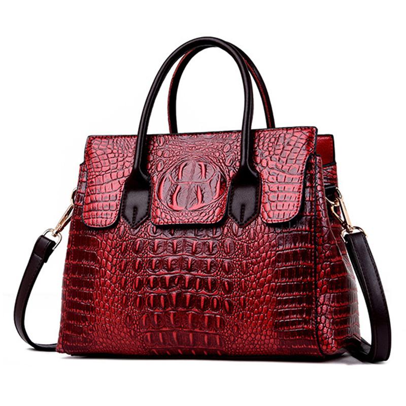 2025 New Fashion High-end Crocodile Leather Women Handbag Large-capacity Waterproof Lightweight Messenger Bag Temperament Commuter Shoulder Bag