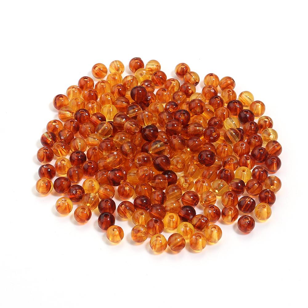 10-200 pezzi 6 8 10 12 14 20 mm Perline Acriliche Ambra Rotonde Sfuse Distanziatori Per Creazione Gioielli Braccialetti Fai-da-te Accessori Collana