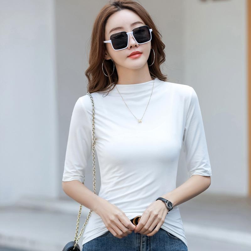 

Летняя корейская хлопковая футболка женская повседневная винтажная офисная футболка с коротким рукавом весенняя женская зеленая приталенная рубашка M белый