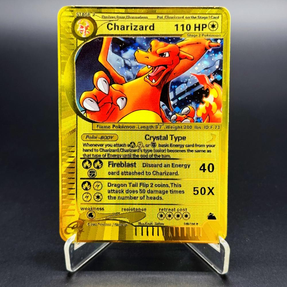 

Proxy PKM Metal Cards Collection Card Charizard Gyarados TCG Game Cards PTCG Cards