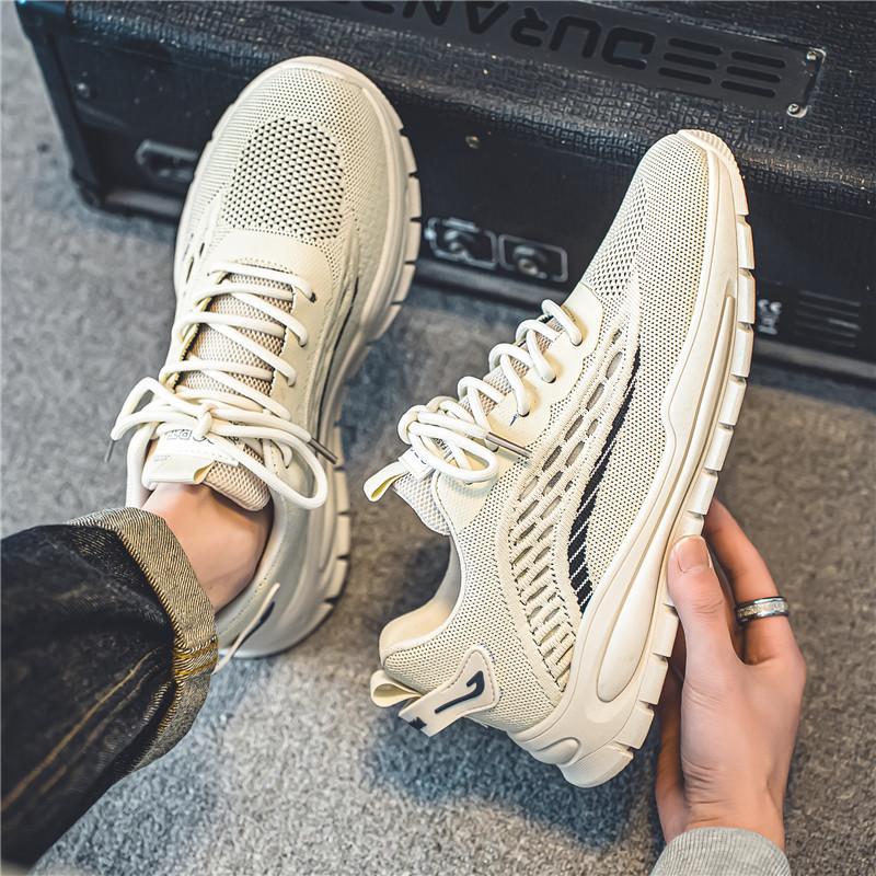 

2025 new summer men s shoes mesh breathable fly-woven casual work shoes fashion versatile trend Hong Kong style dad shoes 39