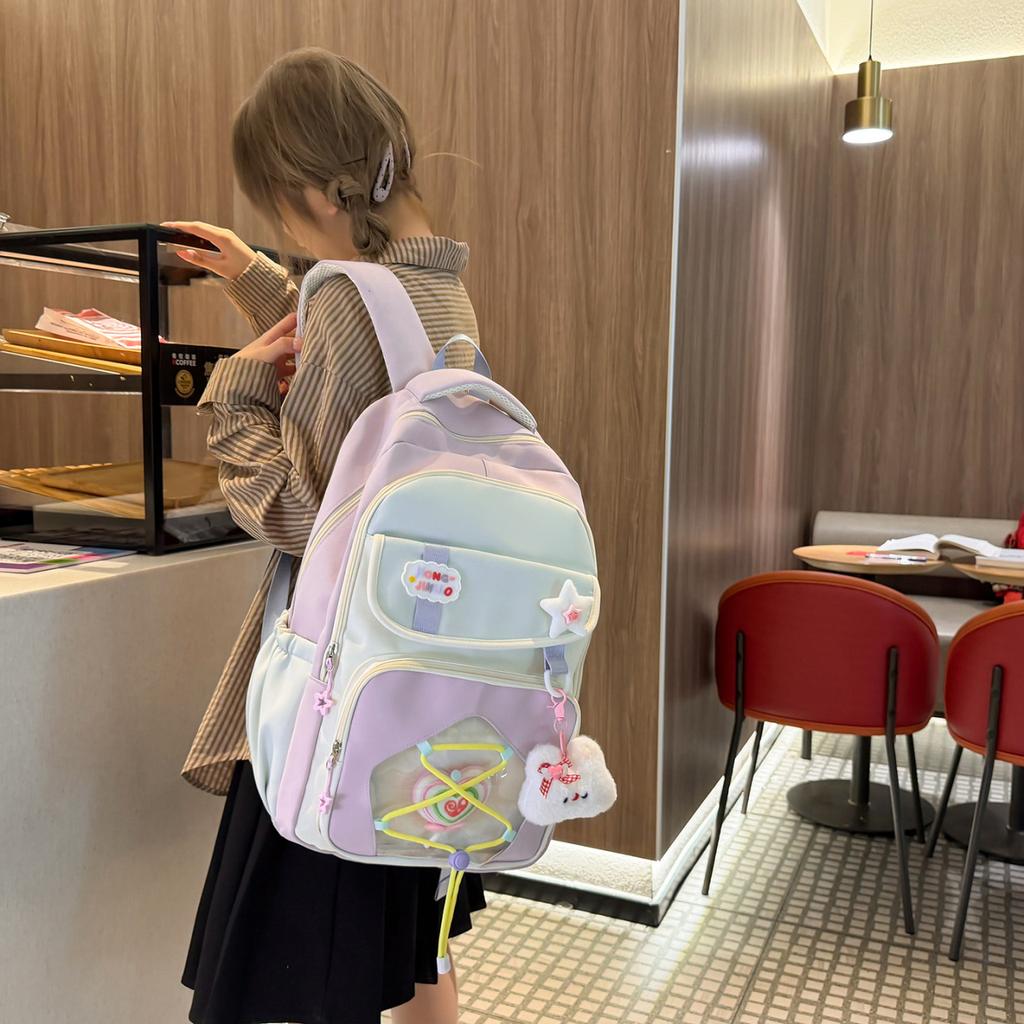 Schoolbag New Large-capacity College Style Schoolbag Girls Korean Version Pain Bag Ins Wind Shoulder Bag Japanese Versatile Casual Backpack