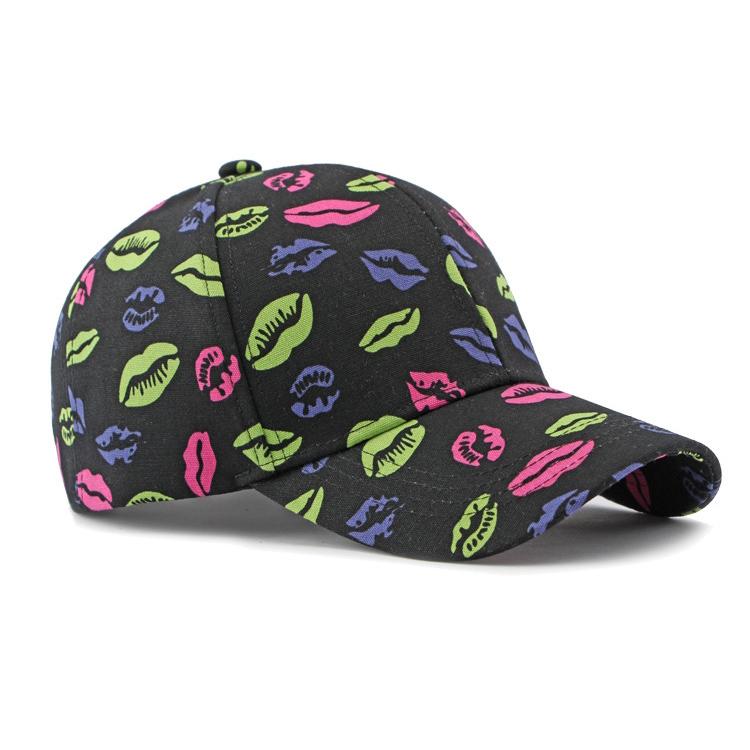 Hat Women's Lip Print Baseball Cap Outdoor Sun Protection