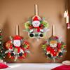 Christmas Wreath Decoration Pendant Holiday Santa Claus Snowman Figurine Wreath Christmas Tree Atmosphere Ornaments