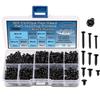 Zmbroll 450pcs Black Wood Screws, M3 Round Head, Self-Tapping Screws, Self-Drilling Metal Screw Kit, Mini Carbon Steel Electronic Screw Assortment