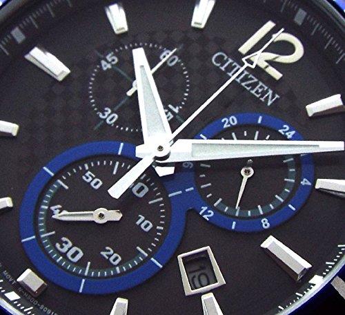 Citizen Eco-Drive Chronograph Solar Watch VO10-6741F Blue Base Genuine Leather Belt Spare Belt Domestic Model