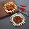 Korean Style 304 Stainless Steel Square BBQ Tray & Flat Bottom Pastry Plate - Gold Dinnerware
