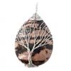 Tree of Life Wrap Pendant In Rhodonite + Chain 4cm