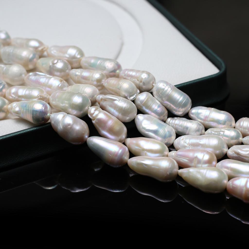 1String, Natural Freshwater Pearls, Handmade Teardrop-shaped Thread Pearl Beads, 10×20mm, for DIY Necklace, Jewelry Making Crafts, Length 36 Cm
