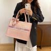 Large capacity letter handbag New casual shopping bag Versatile silk scarf Fashion popular tote bag