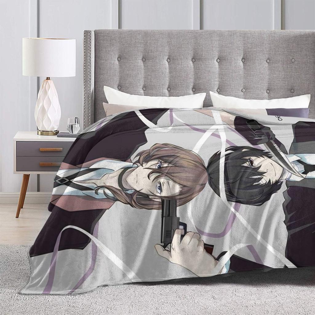 Dazai Bungo Stray Dogs Blankets Super Soft Funny Plush Throw Blanket For Kids Adult Couch Bed Flannel Bedspread Bed Cover
