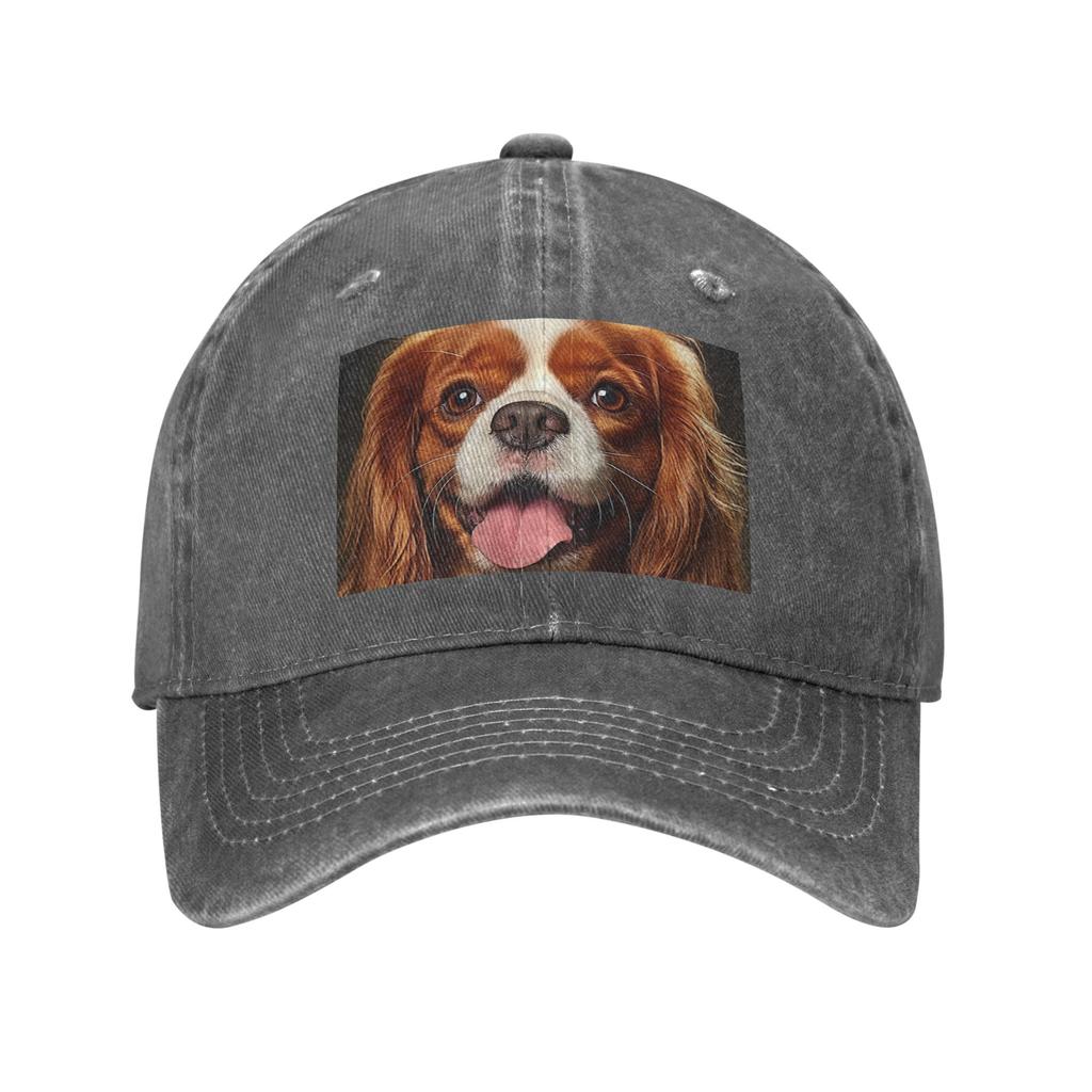 Cavalier King Charles Spaniel Gewaschene Jeans-Kappe Lässige Baseballkappen Verstellbarer Hut Sommer Unisex Baseballkappen