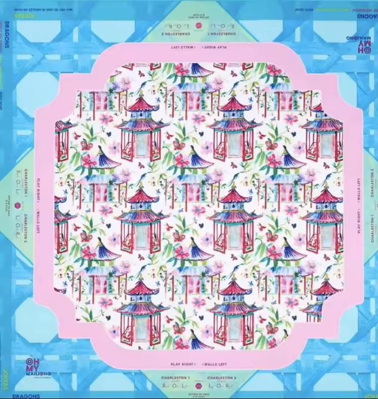 2026MUZHENGFoldable Rubber Eco-Friendly Waterproof Anti-Slip Durable American Mahjong Table Mat for Poker and Home Entertainment