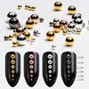 Japanese Mini Steel Beads Nail Art Accessories - Gold, Silver & Rose Gold Mix In 12 Grid Box
